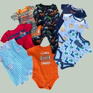 Carter's Garanimals Baby Boy 6-9M Multi Good Dino Shark Camo 7pc Bundle